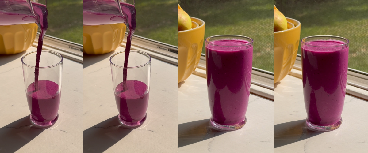 Dragon fruit smoothie made with FAGE Total Greek Yoghurt