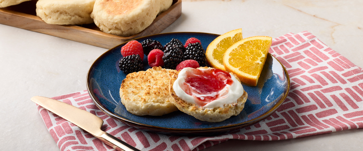 Englische Muffins mit griechischen Joghurt 